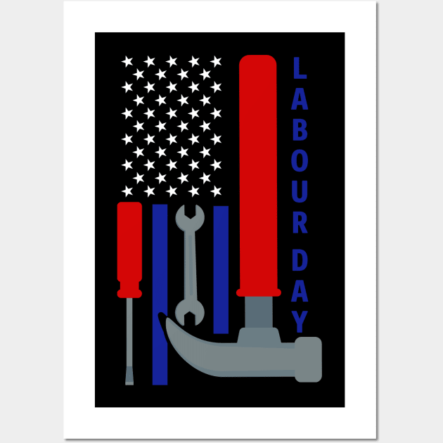 Labor Day  American Flag Wall Art by luxembourgertreatable